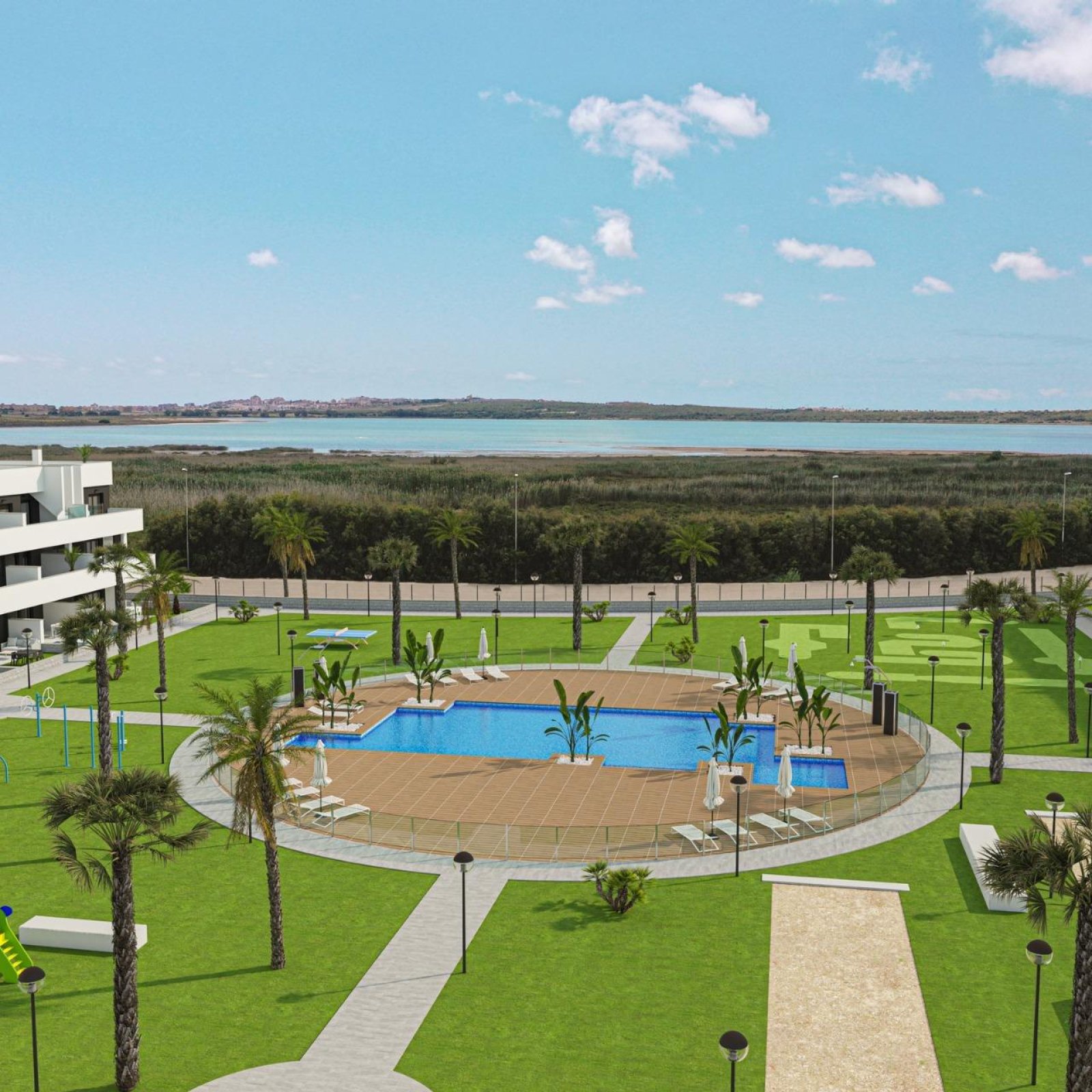 Nieuwbouw appartementen met toeristische vergunning en uitzicht op de lagune in El Raso Guardamar del Segura-13