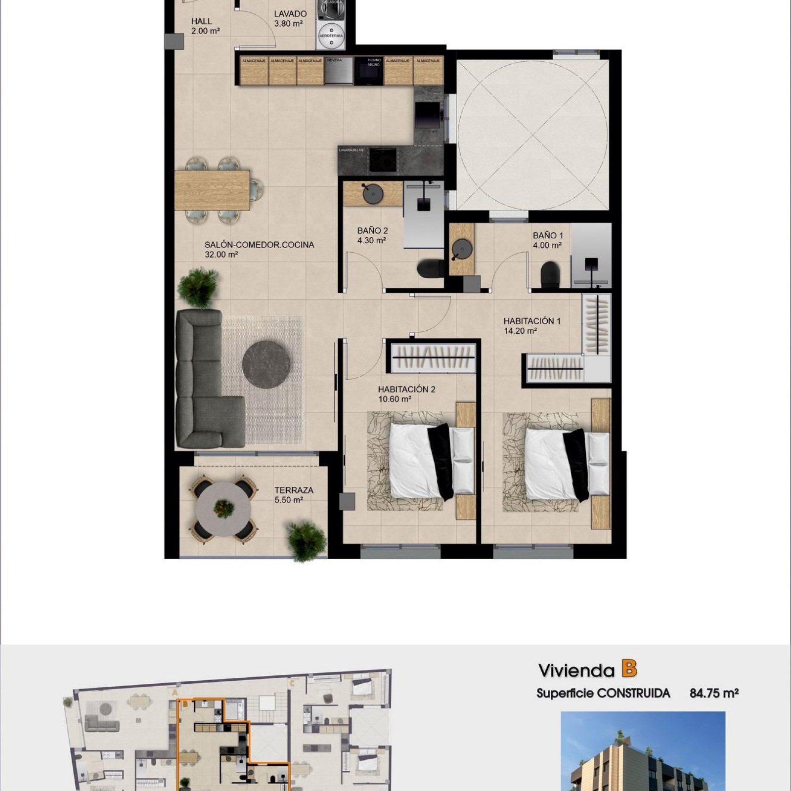 Nieuwbouwappartementen te koop in Catral Alicante met zwembad op het dak-7