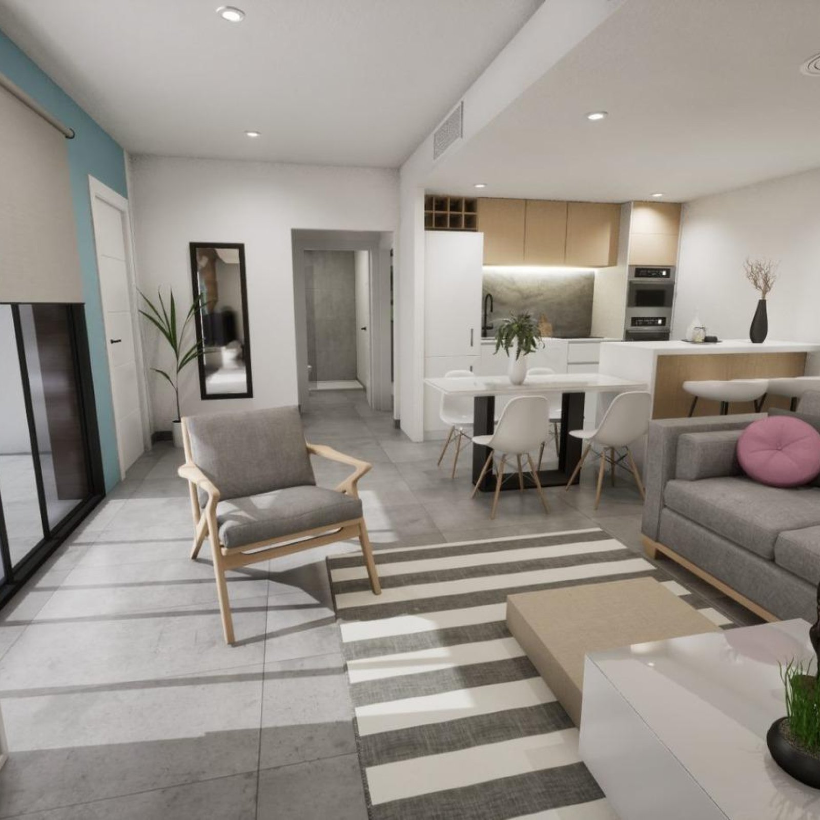 Nieuwbouwwoningen: halfvrijstaande hoekvilla’s te koop in Torre Pacheco met privézwembad en solarium-11